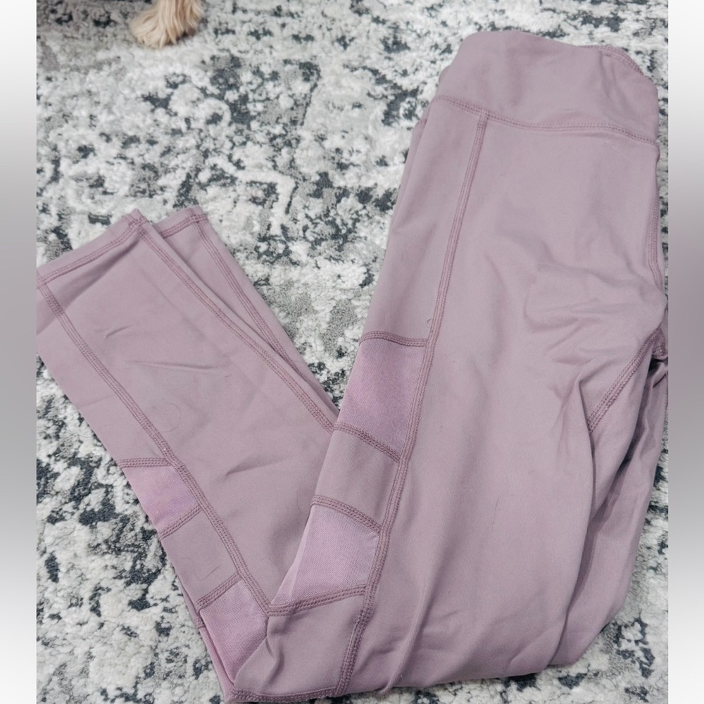 Garage Sport Mauve Mesh Cutout Leggings - Picture 1 of 11